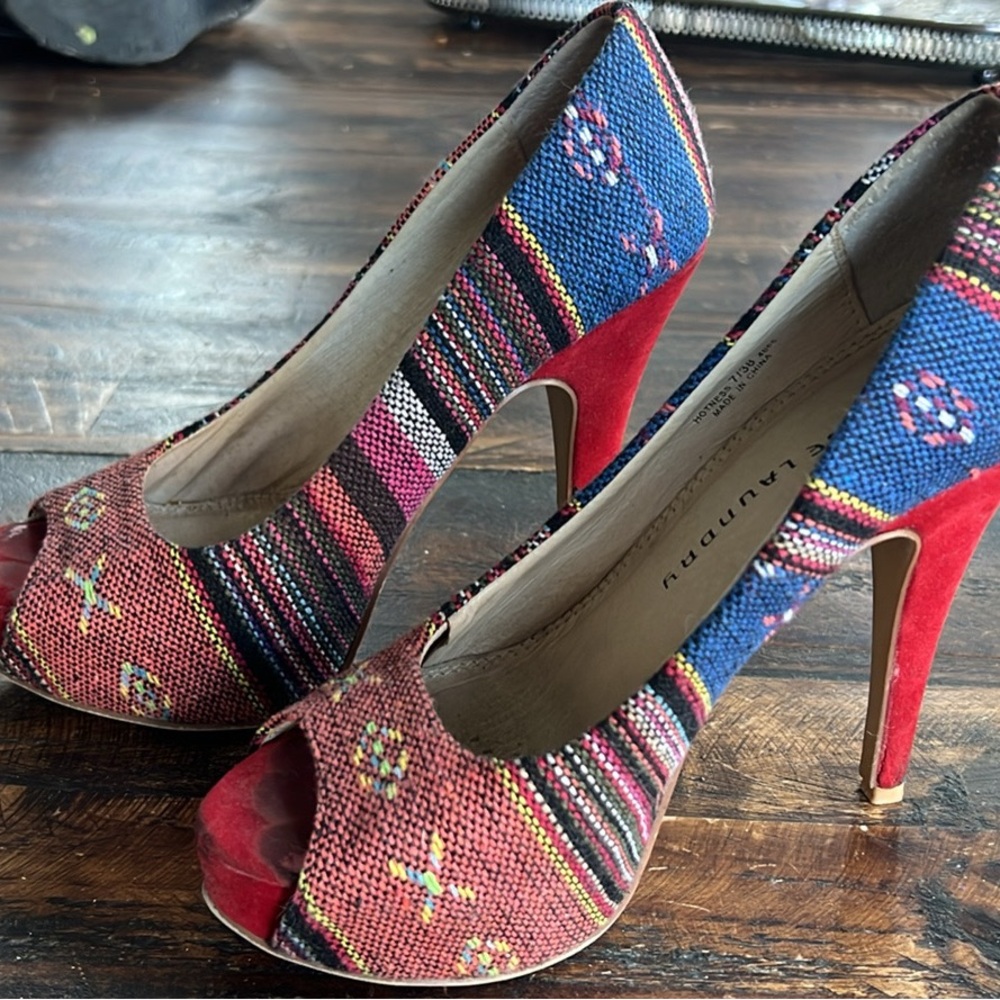 Chinese Laundry Multicolor Peep-Toe Heels